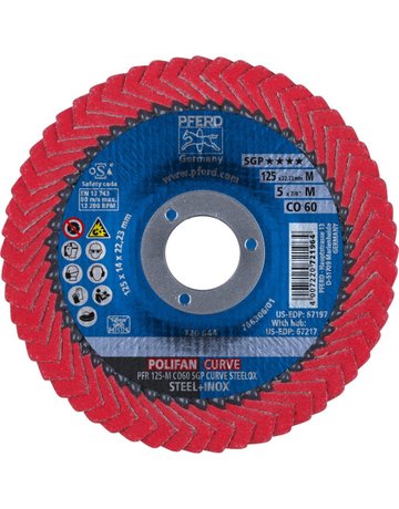 Fächerschleifscheibe CO-SGP-CURVE M 125m m K60 Pferd