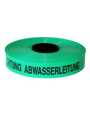 Trassen-Warnband 250 m Achtung Abwasserl eitung grün - KELMAPLAST
