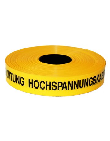 Trassen-Warnband 250 m Acht. Hochspannun gskabel gelb - KELMAPLAST