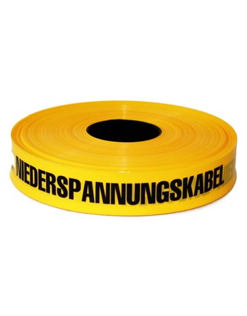 Trassen-Warnband 250 m Acht. Niederspann ungskab. gelb - KELMAPLAST