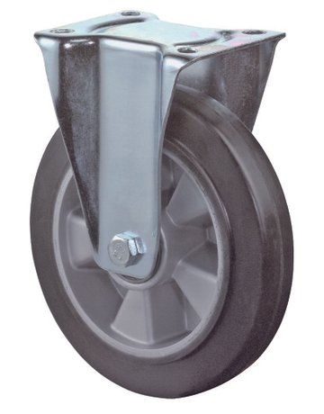 Bockrolle 200mm L410.B80 Platte,Elastik schwarz ,KL L410.B80.200 - BS ROLLEN