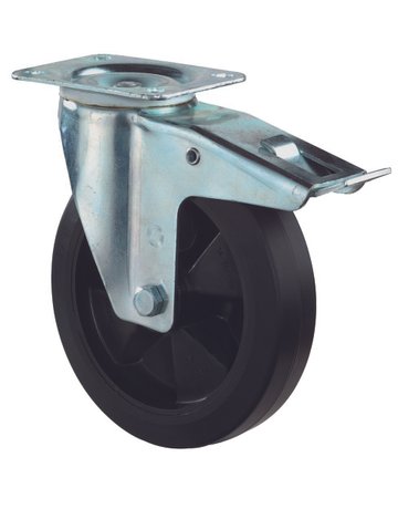 Lenkrolle 200mm L420.B60 Platte,Elast.sc hw.RL,Fest L420.B60.200 BS ROLLEN