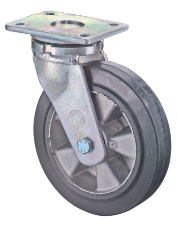 Lenkrolle 250mm RR100.B80 Platte,Elastik schwarz ,KL RR100.B80.251 - BS ROLLEN