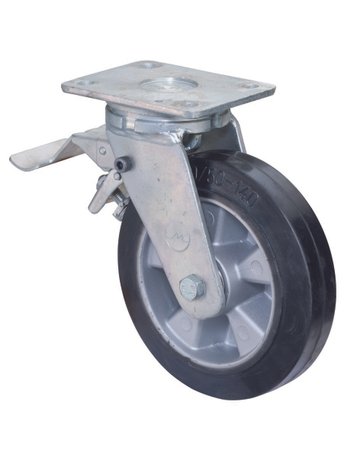 Lenkrolle 250mm RR120.B80 Platte,Elast.s chw.KL,Fest RR120.B80.251 - BS ROLLEN