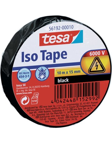 Isolierband schwarz 10m x 15mm tesa