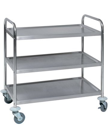 Tischwagen mit 3 Ladefl. 825x500, Edelsta hl - Neutral