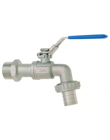 Kugelauslaufventil 1/2"" - 13mm Cr-Stahl mit blauem Griff GEKA
