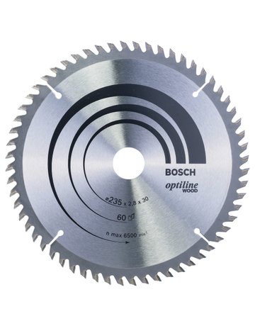 HM-Kreissägeblatt 235x2,8/1,8x30 60Z WZ Bos VE à 1 Stück Optiline Wood BOSCH