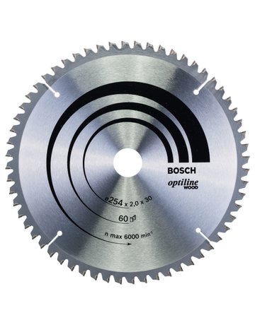 HM-Kreissägeblatt 254,2/1,4x30 60Z WZ Bosch VE à 1 Stück Optiline Wood für Kappsäg