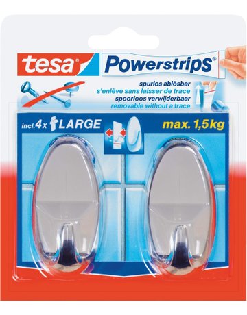Powerstrips Haken Large Oval chrom tesa