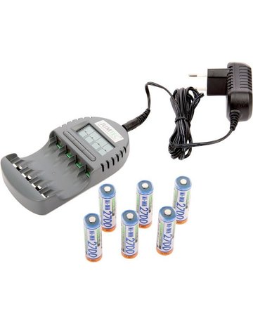 Ladegerät Set 2 mit 6 Mignon NimH-Akkus - JUMTEC