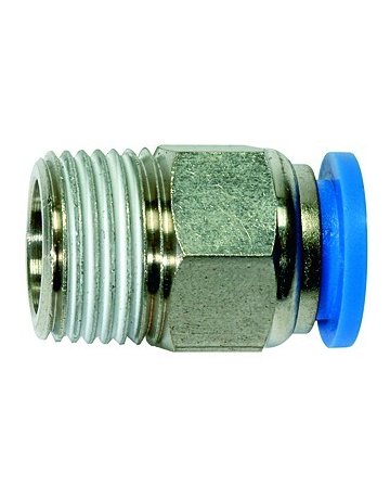 Gerade Steckverschraubung Blaue Serie, R 1/4 a., Schlauch-Ø 6 RIEGLER