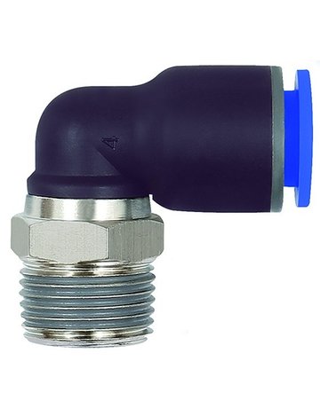 L-Steckverschraubung Blaue Serie, drehba r, R 3/8 a, Schlauch-Ø 12 RIEGLER
