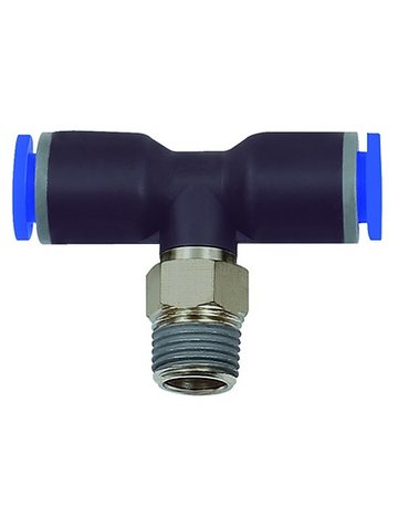 T-Steckverschraubung Blaue Serie, drehba r, R 3/8 a, Schlauch-Ø 8 RIEGLER