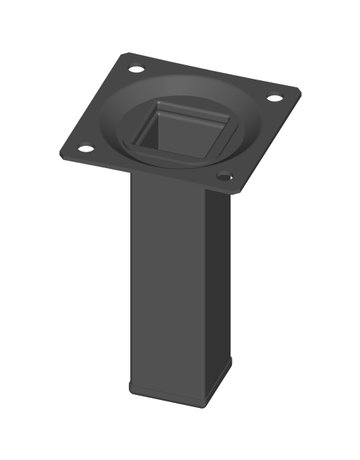 Stahlrohrmöbelfüsse schwarz 100mm eckig - n.a.