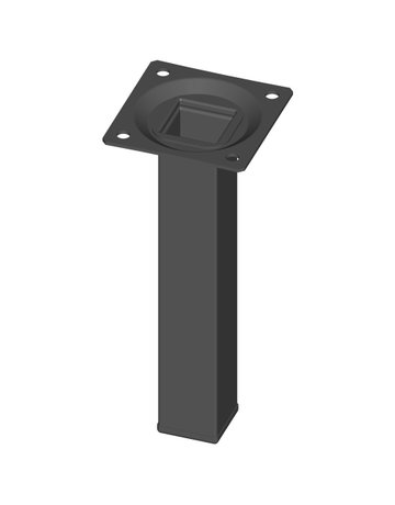 Stahlrohrmöbelfüsse schwarz 150mm eckig - n.a.
