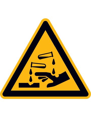 Warnschild Folie SL 200 mm Warnung vor ä tzenden Stoffen - SafetyMarking