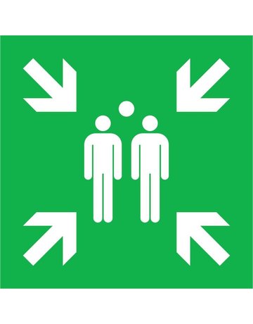 Fluchtwegschild Alu B600xH600 mm Sammels telle langnachleuchtend - SafetyMarking
