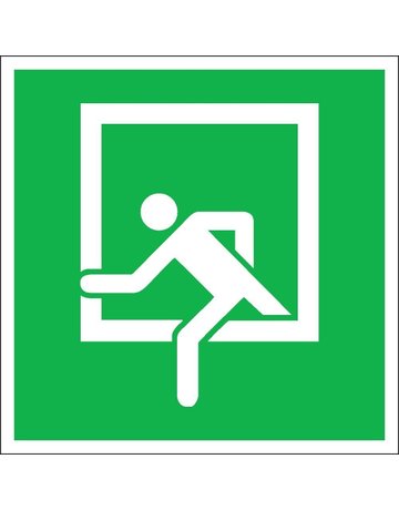 Fluchtwegschild Folie B200xH200 mm Notau sstieg langnachleuchtend - SafetyMarking