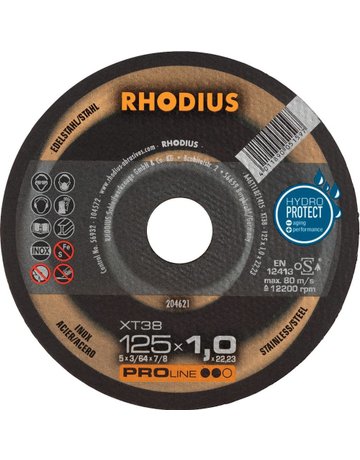 Trennscheibe XT38 125 x 1,0mm ger. Rhodi us - RHODIUS