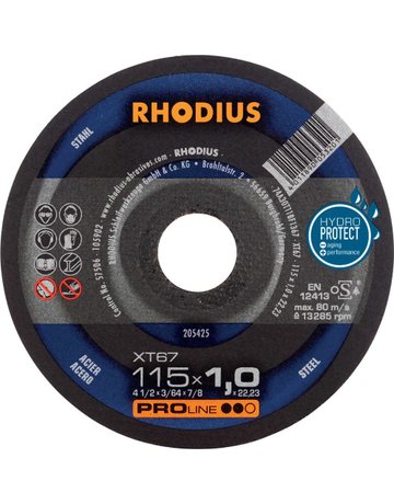Trennscheibe XT67 115 x 1,0mm ger. Rhodi us - RHODIUS