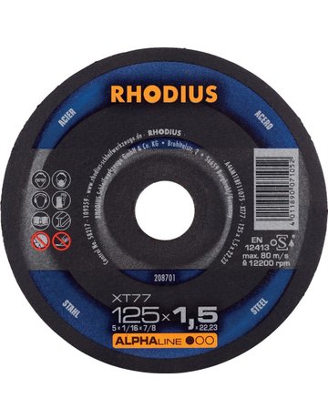 Trennscheibe XT77 125 x 1,5mm ger. Rhodi us - RHODIUS