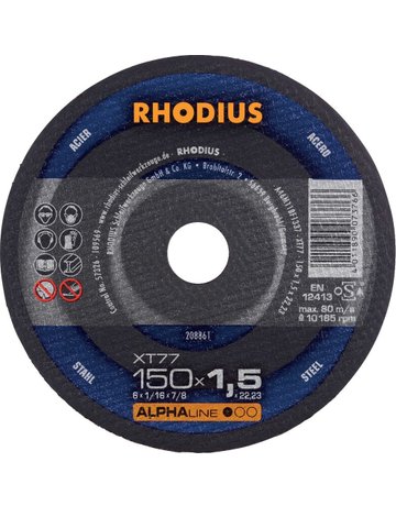 Trennscheibe XT77 150 x 1,5mm ger. Rhodi us - RHODIUS