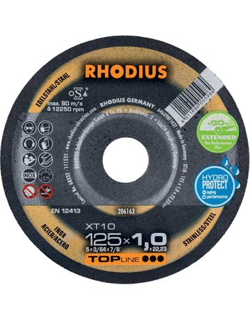 Trennscheibe XT10 125 x 1,0mm ger. Rhodi us - RHODIUS