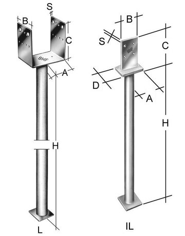 SST Stützenfuß PL120/90G - SIMPSON Strong-Tie