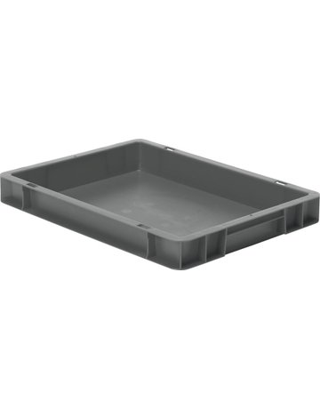 Transport-Stapelkasten B400xT300xH50 mm grau, geschlossen ohne Griffloch