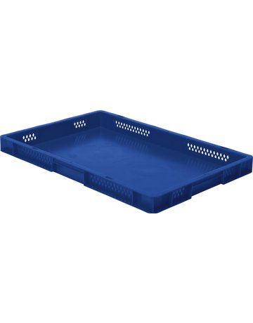 Transport-Stapelkasten B600xT400xH50 mm blau, geschlossen ohne Griffloch