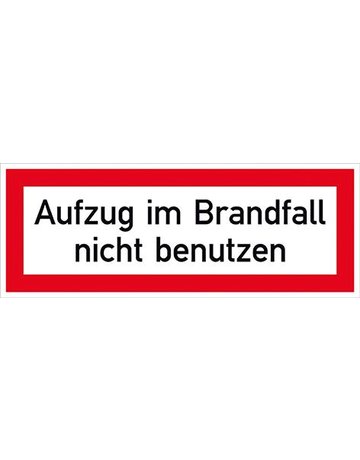 Brandschutzschild Folie B148xH52 mm Aufzug im Brandfall n.b. langnachleuchtend - Safety Marking