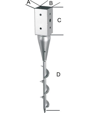 Einschraubbodenhülse tzn 91x650 mm