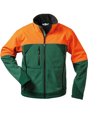 Forstjacke Sanddorn, Softshell, Gr. 2XL, grün/orange