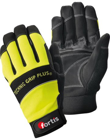 Handschuh Technic Grip +, Gr. 10, gelb/schw., FORTIS