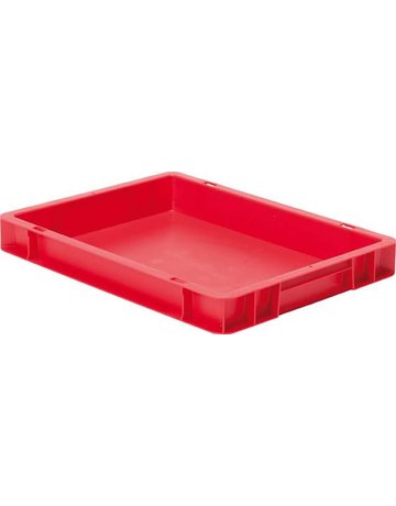 Transport-Stapelkasten B400xT300xH50 mm rot, geschlossen ohne Griffloch