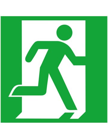 Fluchtwegschild Alu B200xH200 mm Notausgang rechts langnachleuchtend - Safety Marking