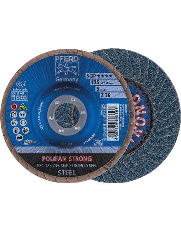 Fächerschleifscheibe STRONG gewölbt 115mm K50 Pferd