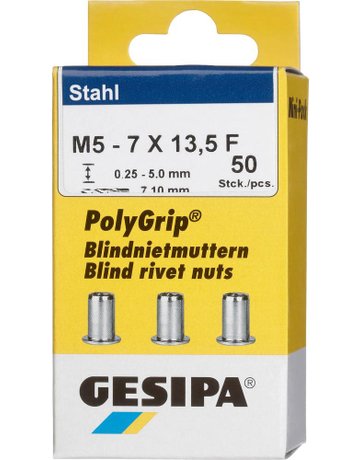 Bl.Nietm.Stahl Minipack Polygrip M5 x 7 x 13,5