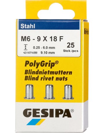 Bl.Nietm.Stahl Minipack Polygrip M6 x 9 x 18
