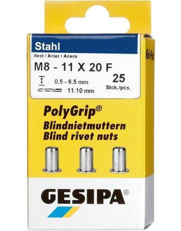 Bl.Nietm.Stahl Minipack Polygrip M8 x 11 x 20