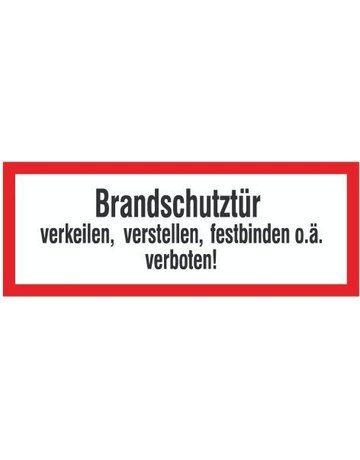 Brandschutzschild Folie B297xH105 mm Brandschutztür verkeilen langnachleuchtend - Safety Marking