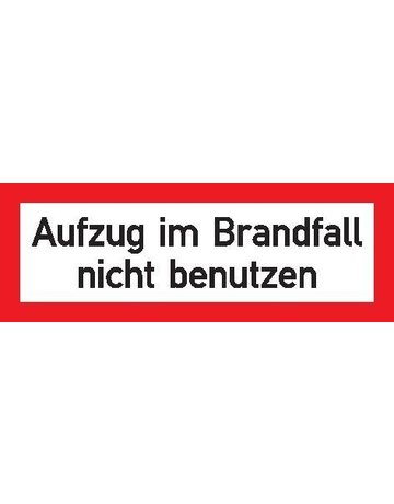 Brandschutzschild Folie B148xH52 mm Aufzug im Brandfall n.b. langnachleuchtend - Safety Marking