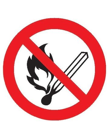 Verbotsschild Aluminium D315 mm Feuer, offenes Licht und Rauchen verboten - Safety Marking