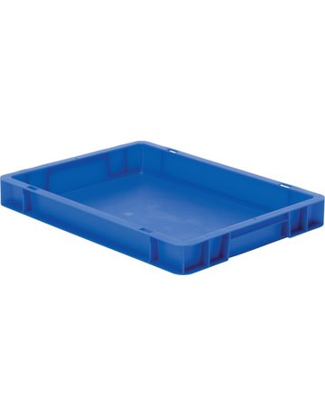 Transport-Stapelkasten B400xT300xH50 mm blau, geschlossen ohne Griffloch