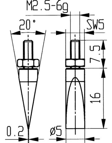 Messeinsatz Stahl Typ 20/ 5,0mm KÄFER