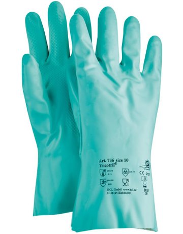 Handschuh Tricotril 736, L 300mm, Gr. 11, grün