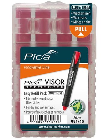 Minen-Set für Permanentmarker VISOR Industrial rot Pica