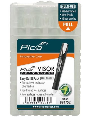 Minen-Set für Permanentmarker VISOR Industrial weiß Pica