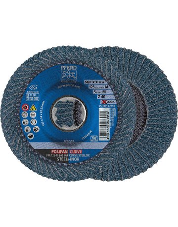 Fächerschleifscheibe X-LOCK SGP-CURVE 125mm mittel K40 Pferd